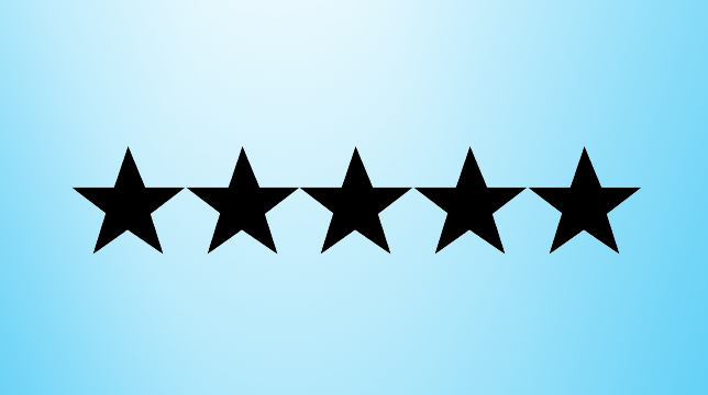 A five star on blue backround