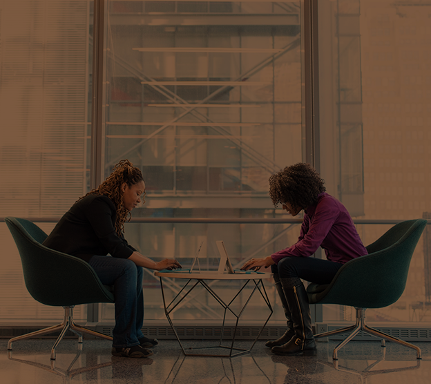 Two people sitting at the table